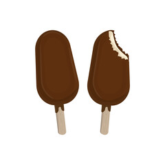 Chocolate Flavor Popsicle Ice Cream logo illustration