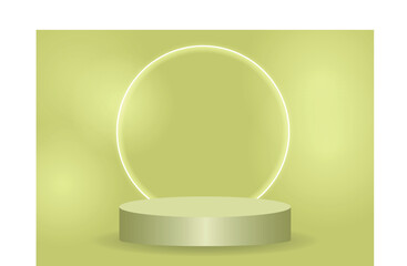 podium. Realistic 3D cylinder pedestal podium set . Minimal scene for products stage showcase, promotion display. Vector geometric forms in shadow. 
