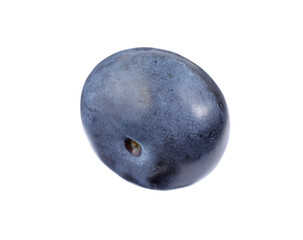 One fresh ripe blueberry isolated on white