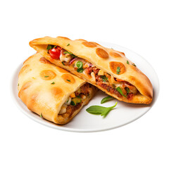 delicious Calzone pizza on transparent background Remove png, Clipping Path