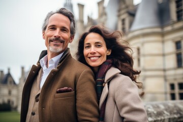 Couple in their 40s at the Château de Chambord in Loir-et-Cher France