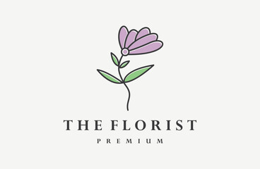 florist logo template, vector logo for business corporate, flowers, simple