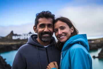 Couple in their 40s at the Blue Lagoon in Grindavik Iceland