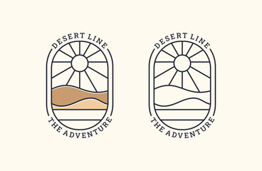 Desert logo vector icon illustration hipster vintage retro