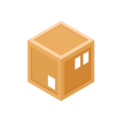 Vector box packaging on white background isometric