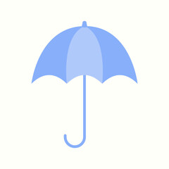 Vector blue umbrella icon in flat design. vector illustration. umbrella sign on white background