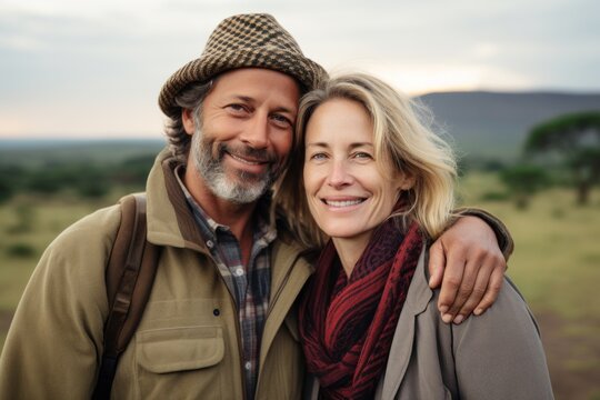 Couple in their 40s at the Ngorongoro Crater in Arusha Tanzania
