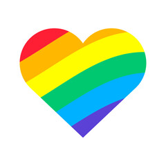 Vector rainbow heart abstract vector illustration lgbtq coloured heart shape
