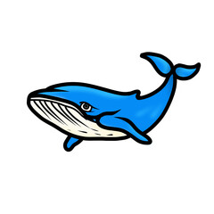 whale element tattoo decoraction icon