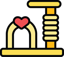 Tower cat icon outline vector. Pet house. Furniture bed color flat