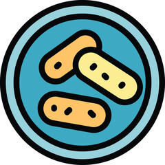 Top view croquette icon outline vector. Dutch potato. Cheese ball color flat