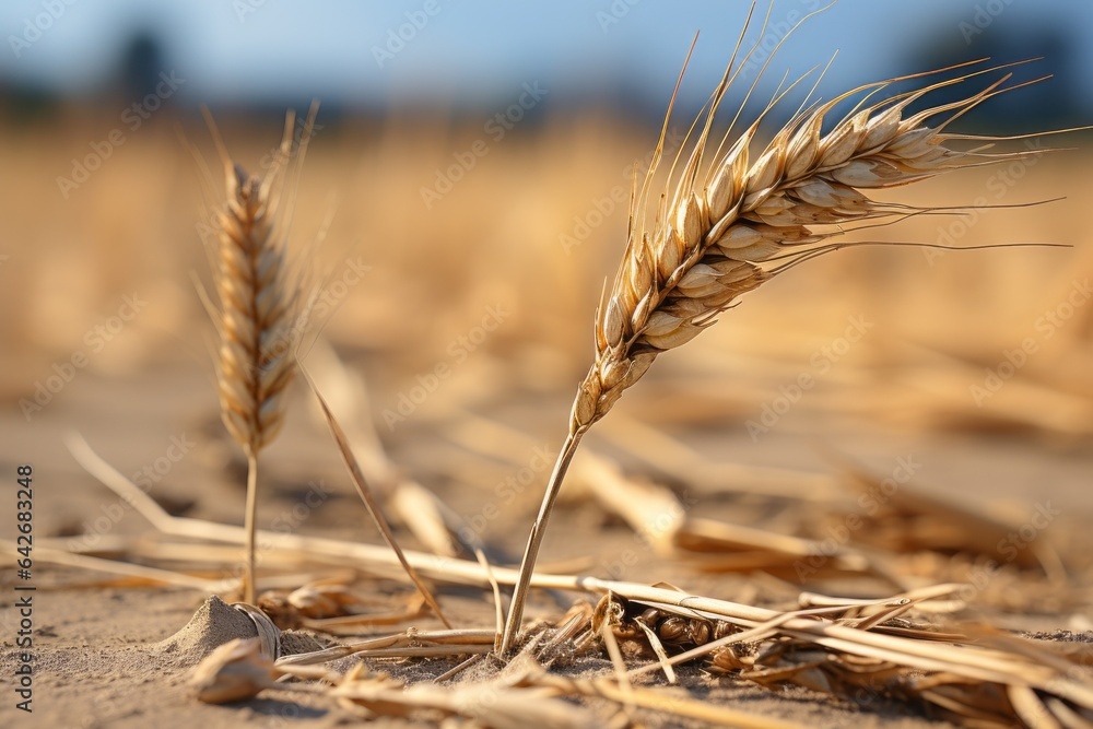 Poster drought and crop failure. the concept of hunger and food security of the planet. background