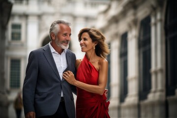 Couple in their 40s at the Museo Nacional Del Prado in Madrid Spain
