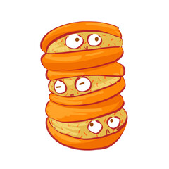 Halloween macarons cartoon illustration