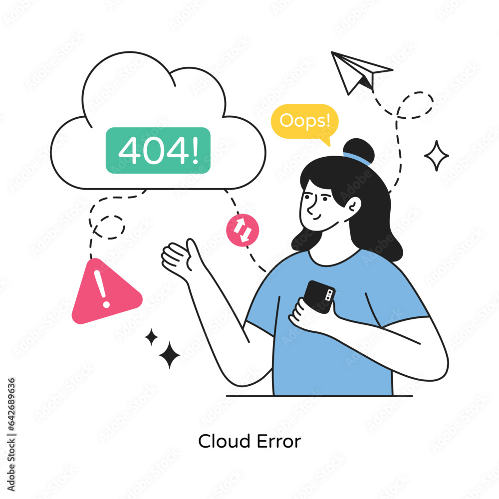 Poster cloud error abstract concept vector in a flat style stock illustration