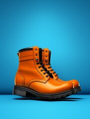Trendy Boot Footwear Photorealistic Vertical Illustration. Stylish footgear Ai Generated Bright Illustration with Comfortable Casual Boot Footwear.