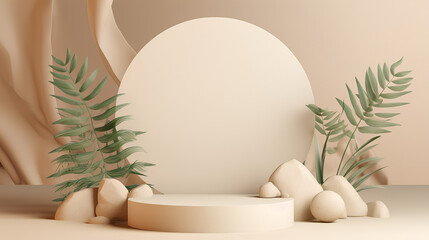 Minimal abstract background with concrete texture for the presentation of a cosmetic product. Podium