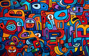 Animated and colorful doodle pattern background
