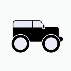 Car Icon. Big Foot, Vehicle Symbol.