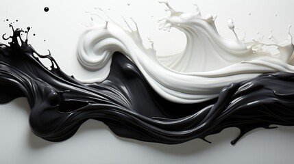 Close-Up of Black Paint Streak on White Background A Bold and Striking Contrast of Colors and Texture