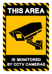 This Area Is Monitored By CCTV Cameras Symbol Sign, Vector Illustration, Isolate On White Background Label .EPS10