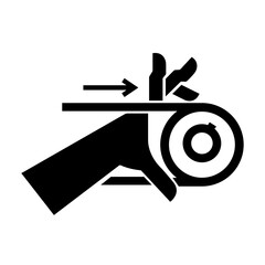 Hand Entanglement Belt Drive Black Icon ,Vector Illustration, Isolate On White Background Label. EPS10