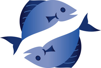 Pisces zodiac sign logo icon isolated horoscope symbol illustration