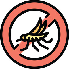 Control mosquito icon outline vector. Insect spray. Cute prevention color flat