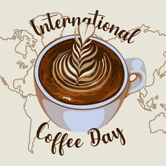 happy world coffee day poster and banner design