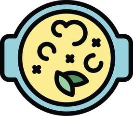 Obraz premium Nepal soup icon outline vector. City travel. Asia tower color flat