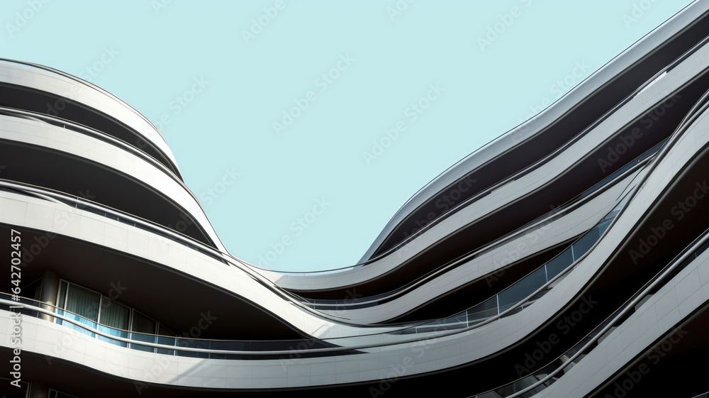 Poster architecture abstract, curve, wave. generative ai imageg33.