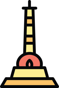 recommend clip art: Nepal stupa icon outline vector. Skyline temple. City travel color flat