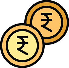 Kolkata coin icon outline vector. City india. Architecture west color flat