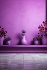 Close up of violet matte painted wall as digital backdrop ultra. AI generative