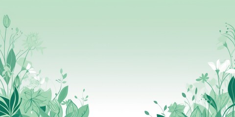 Fototapeta na wymiar Beautiful abstract green simple doodle cartoon floral design background. beautiful Generative AI AIG32