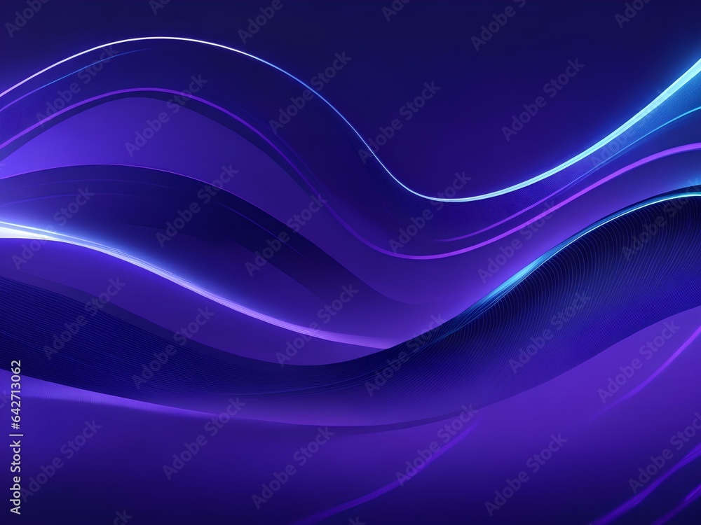 Poster dark abstract background with glowing waves. created by ai generated