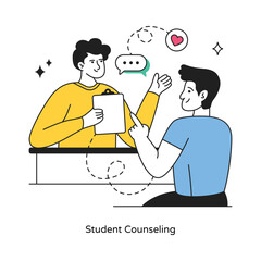 Student Counseling abstract concept vector in a flat style stock illustration
