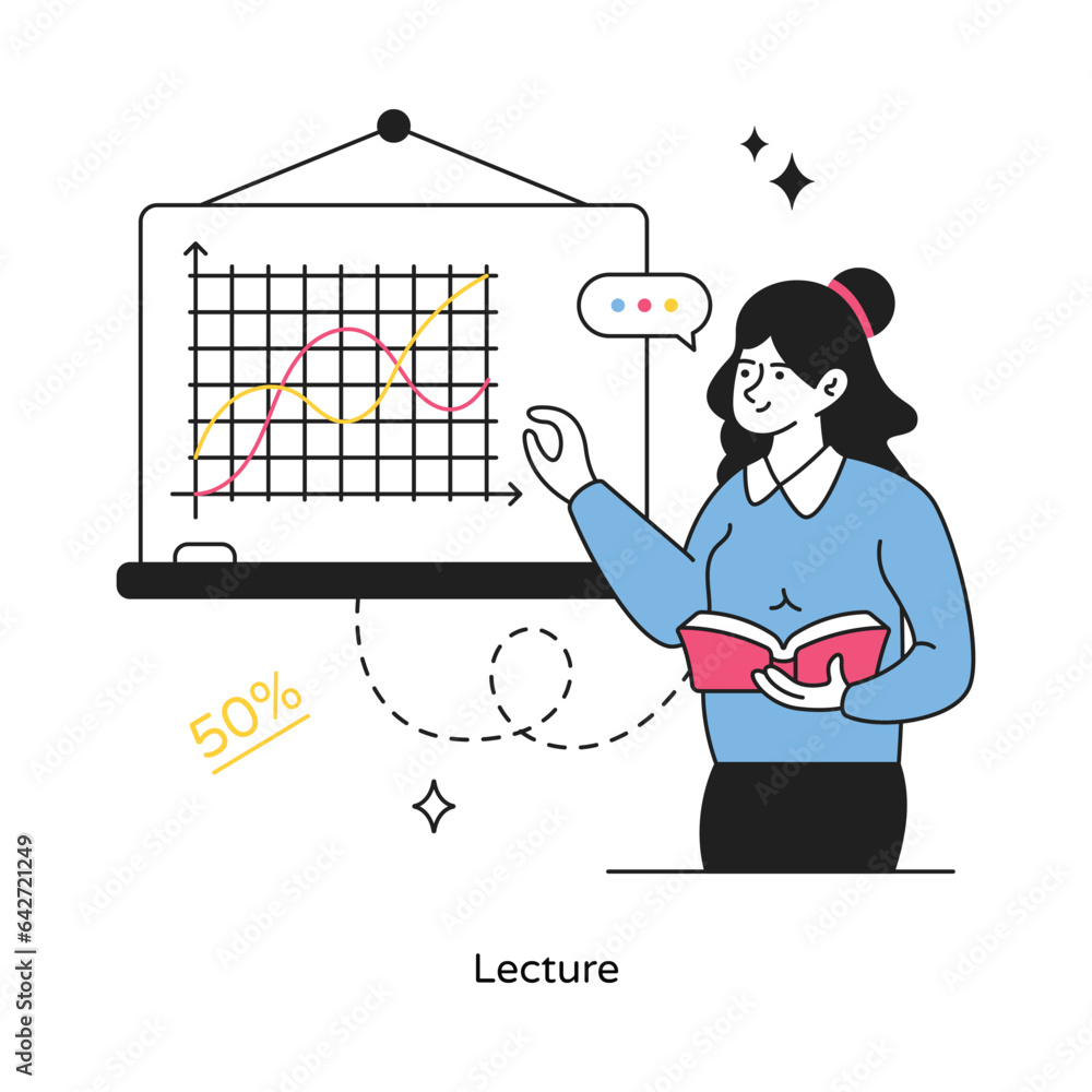 Poster lecture abstract concept vector in a flat style stock illustration