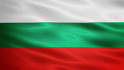 Waving Fabric Texture Of Bulgaria National Flag Graphic Background