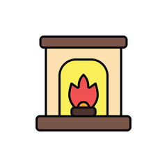 fireplace icon. filled outline icon