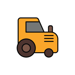 Tractor icon. filled outline icon