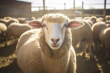 Obraz premium Commercial and industrial sheep farming concept