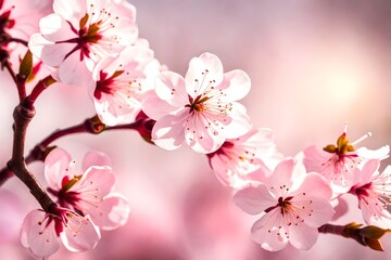 Artistic shot of cherry blossom flower, Cherry Blossom Pink Color beautiful flowers background