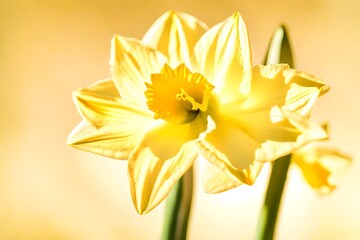 Artistic shot of daffodil flower, Lemon Sorbet Color beautiful flowers background
