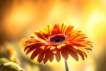 Artistic shot of gerbera flower, Sunshine Yellow Color beautiful flowers background
