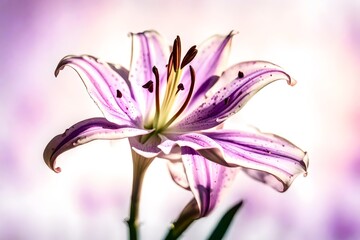 Artistic shot of lily flower, Lavender Haze Color beautiful flowers background