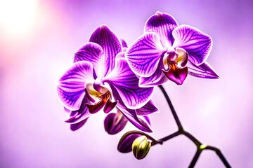 Artistic shot of orchid flower, Royal Purple Color beautiful flowers background