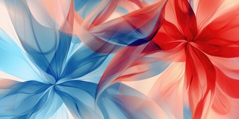 Beautiful abstract red and blue transparent floral design background. beautiful Generative AI AIG32