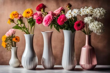 set of flower vase, against studio background