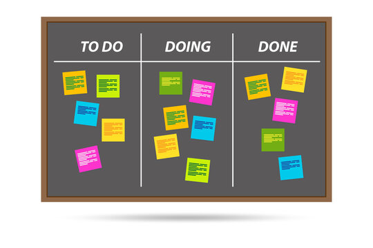 Agile kanban board with outstanding tasks